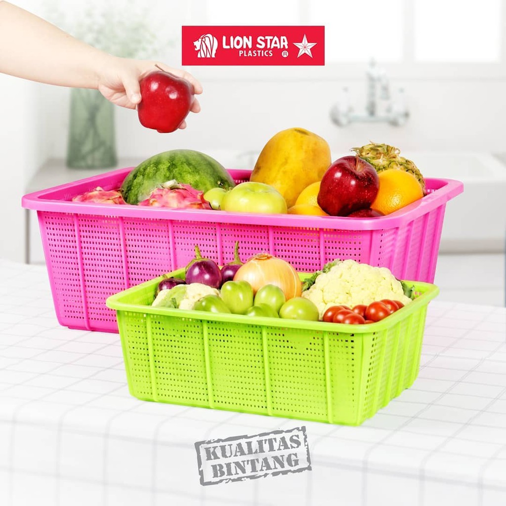 Jual Keranjang Buah Square Basket Medium Bw 27 Keranjang Plastik Sayuran Serbaguna Tempat 3125