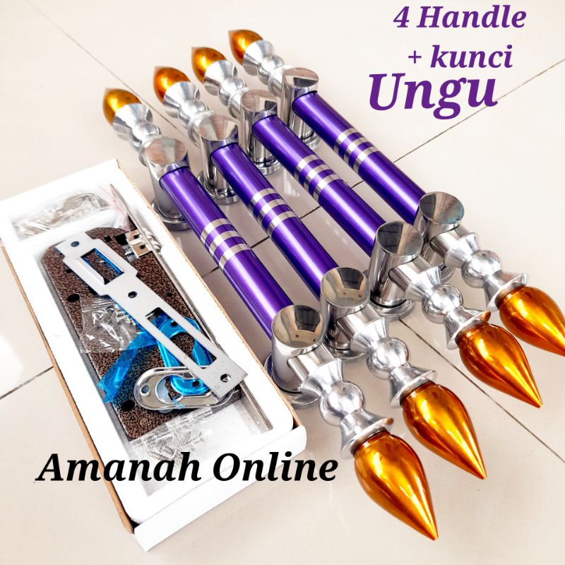 Jual Fullset Kunci Rumah / Handle Pintu Rumah Stainless 45cm 60cm Ungu ...