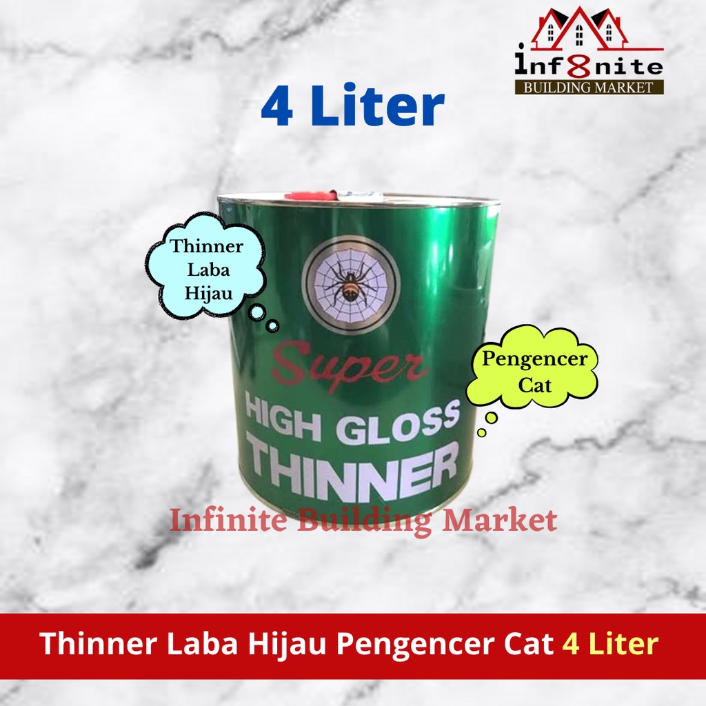 Jual Thinner Laba Hijau Galon 4 Liter Tiner Pengencer Cat Besi Kayu ...