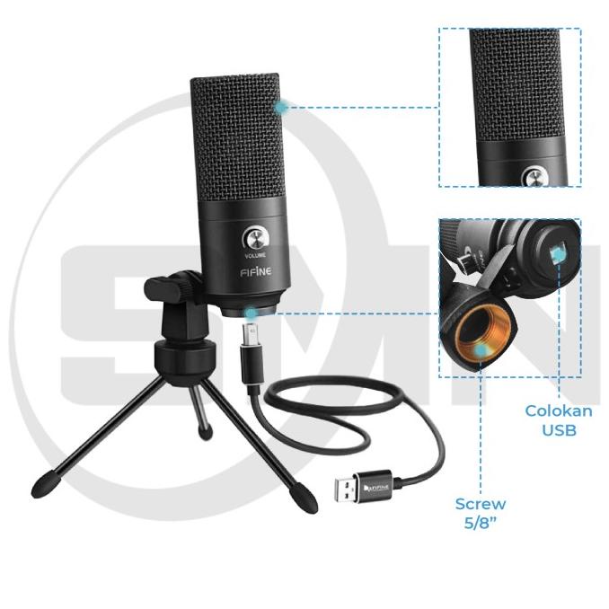 Jual MIC FIFINE K669B USB Microphone Condenser With Volume Dial Podcast ...