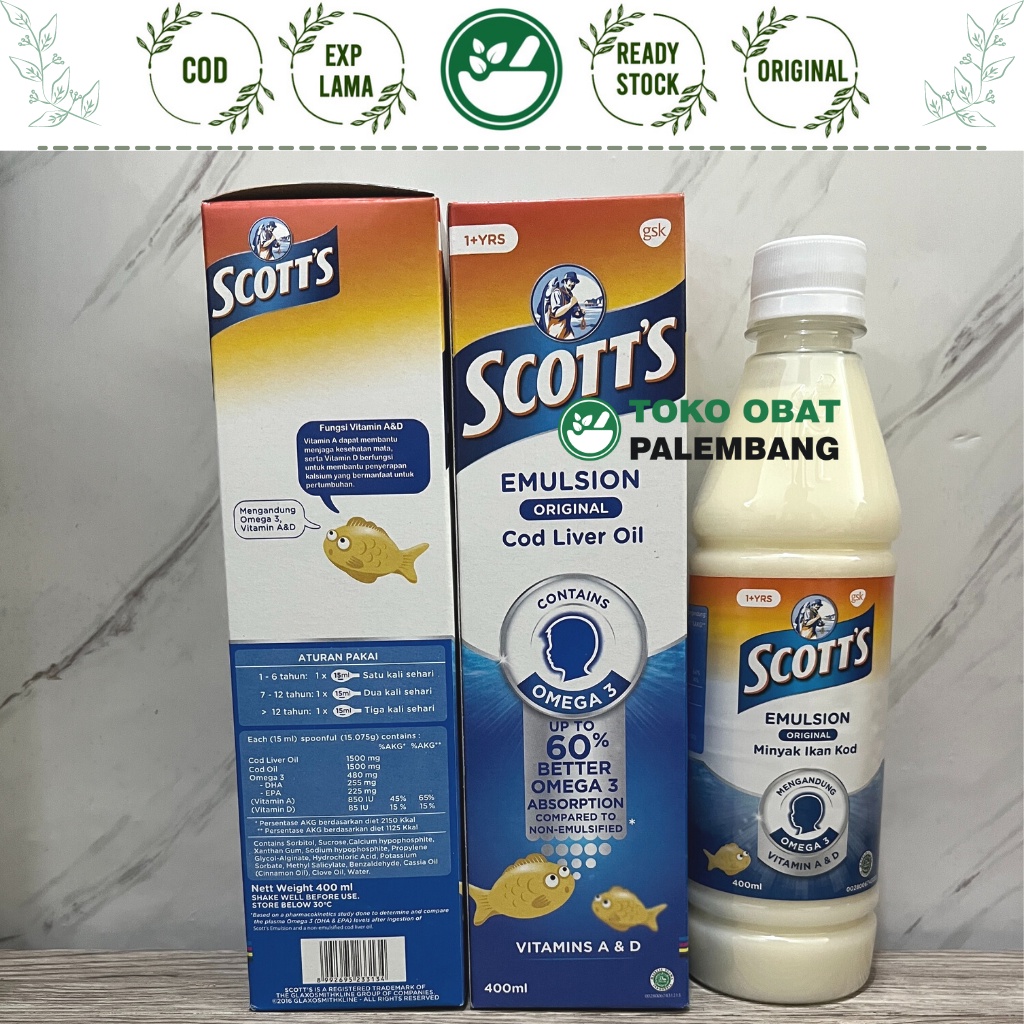 Jual SCOTT'S EMULSION RASA ORIGINAL 400ML VITA COD LIVER OIL MINYAK