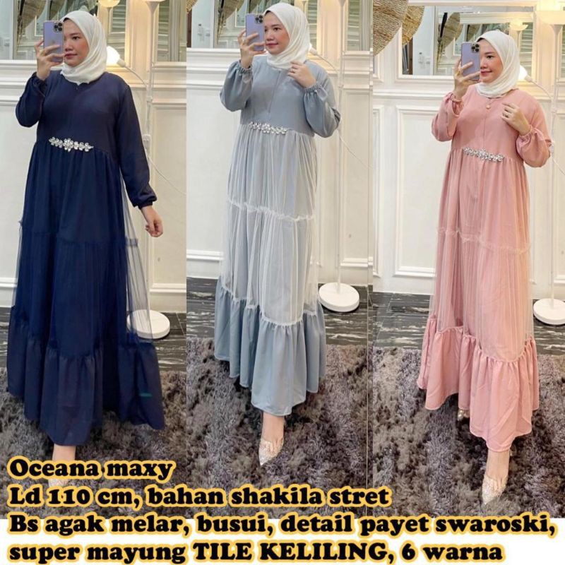 Jual Ocean Maxy Tile Baju Lebaran Mewah Terbaru | Shopee Indonesia