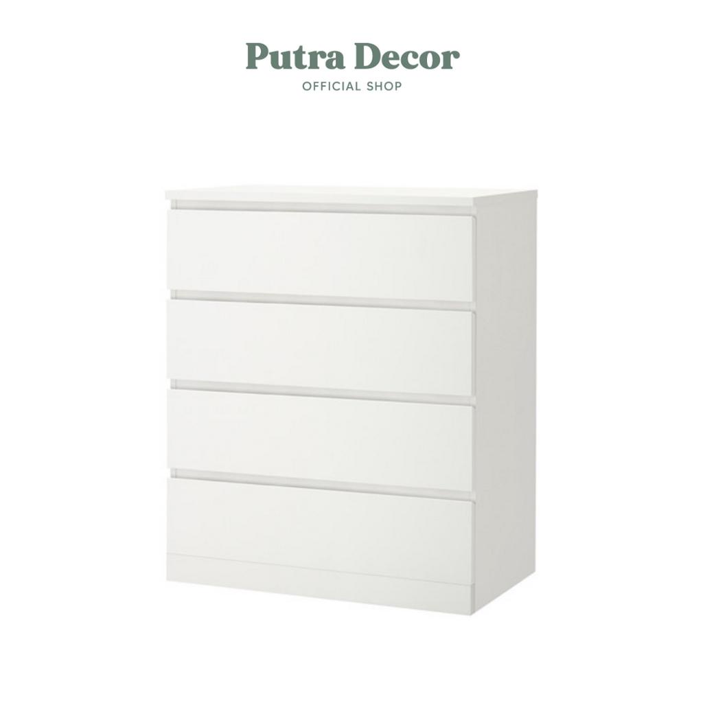 Jual IKEA MALM Lemari 4 Laci Putih , MALM Drawer Rak Bertingkat ...