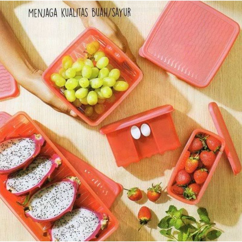 Jual Fridgesmart set Tupperware/wadah penyimpanan sayur dan buah agar ...