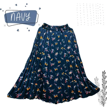 Rok Plisket Dewasa Motif Kembang Lily Premium Exclusive! Jumbo