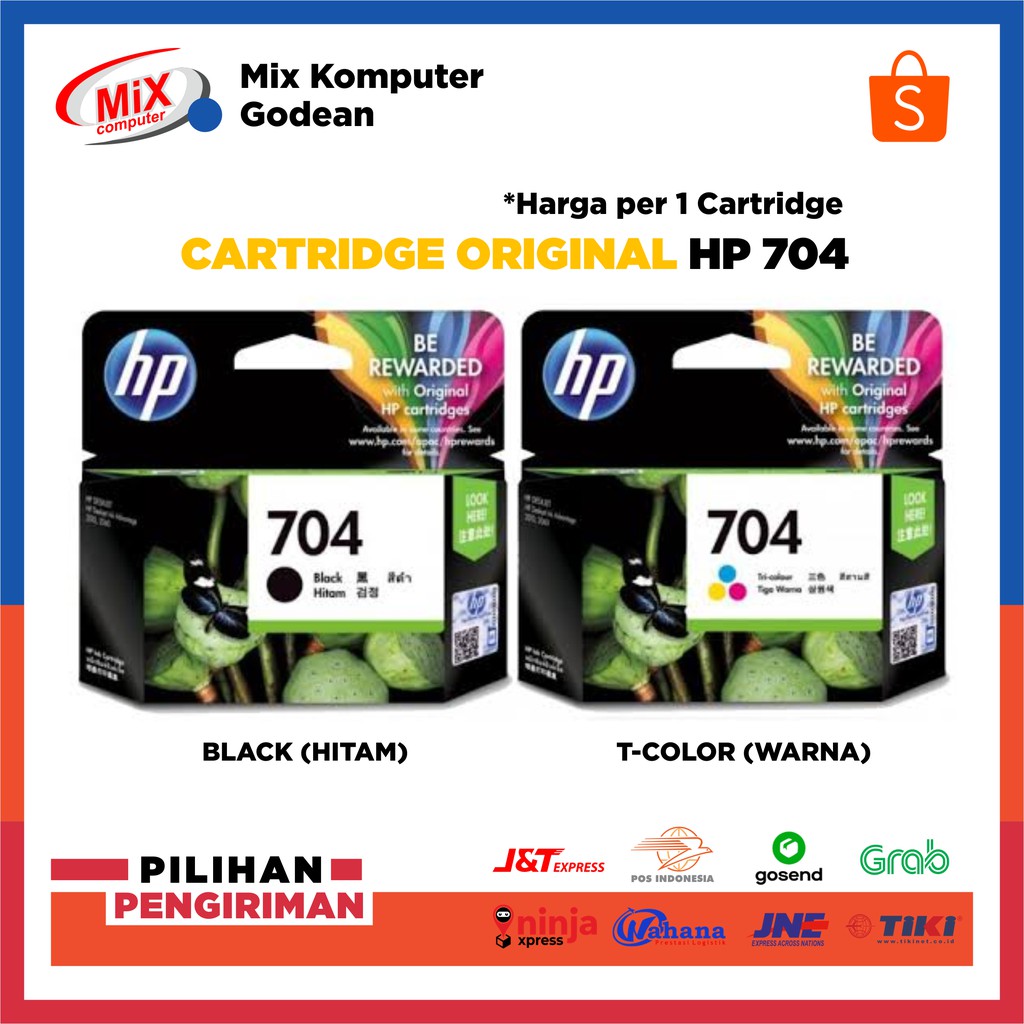 Jual HP 704 Original Ink Advantage Cartridge (CN692AA) - Black & Tri ...