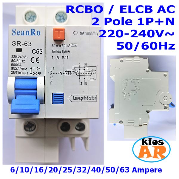 Jual Rcbo Elcb Circuit Breaker Mcb Ac P N Hz V Shopee