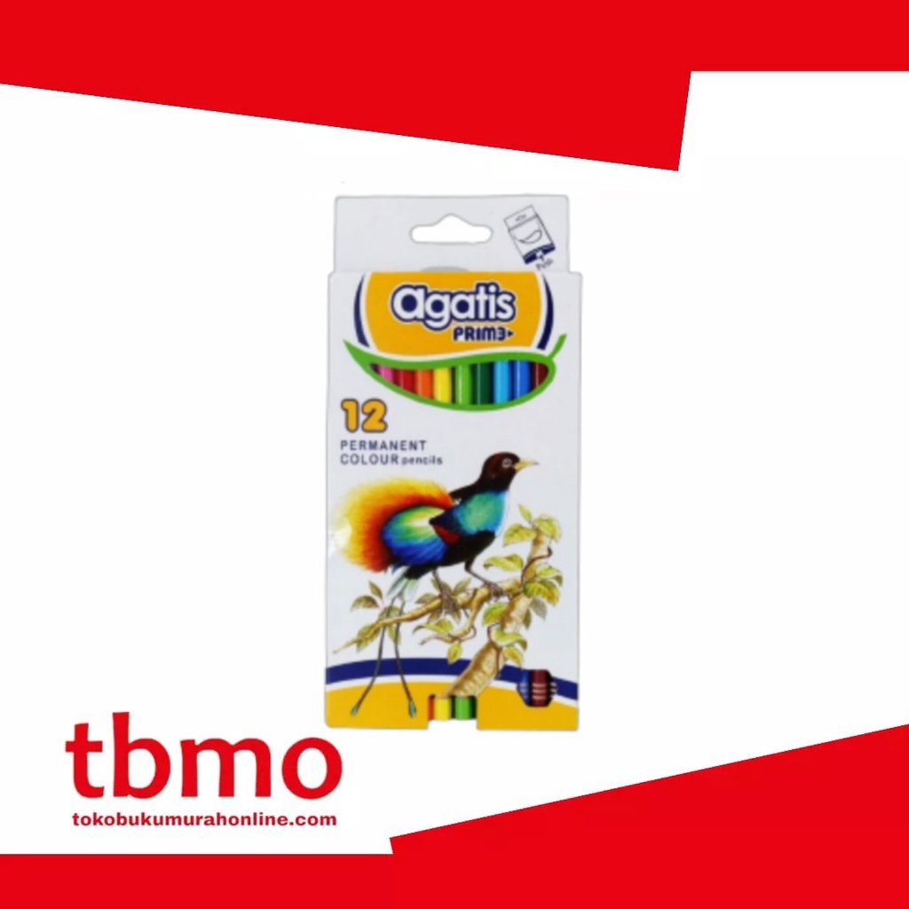 Jual TBMO Agatis Prime Wood Permanent Color Pencil Hexagonal 12 Warna ...