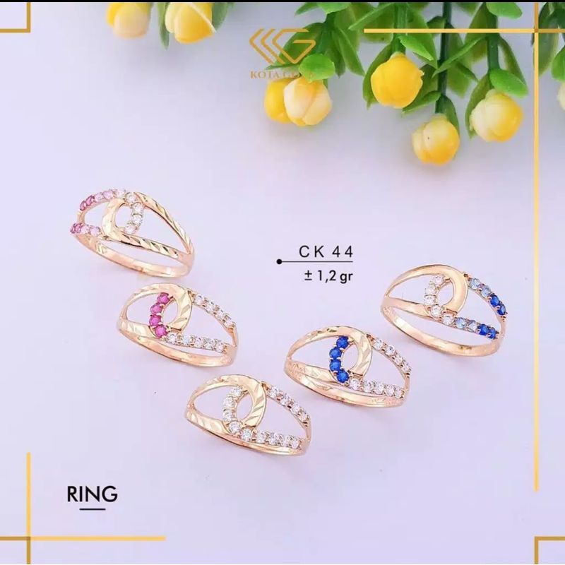 Jual CINCIN CEWEK EMAS ASLI KADAR 300 VARIAN WARNA MATA CINCIN WANITA ...