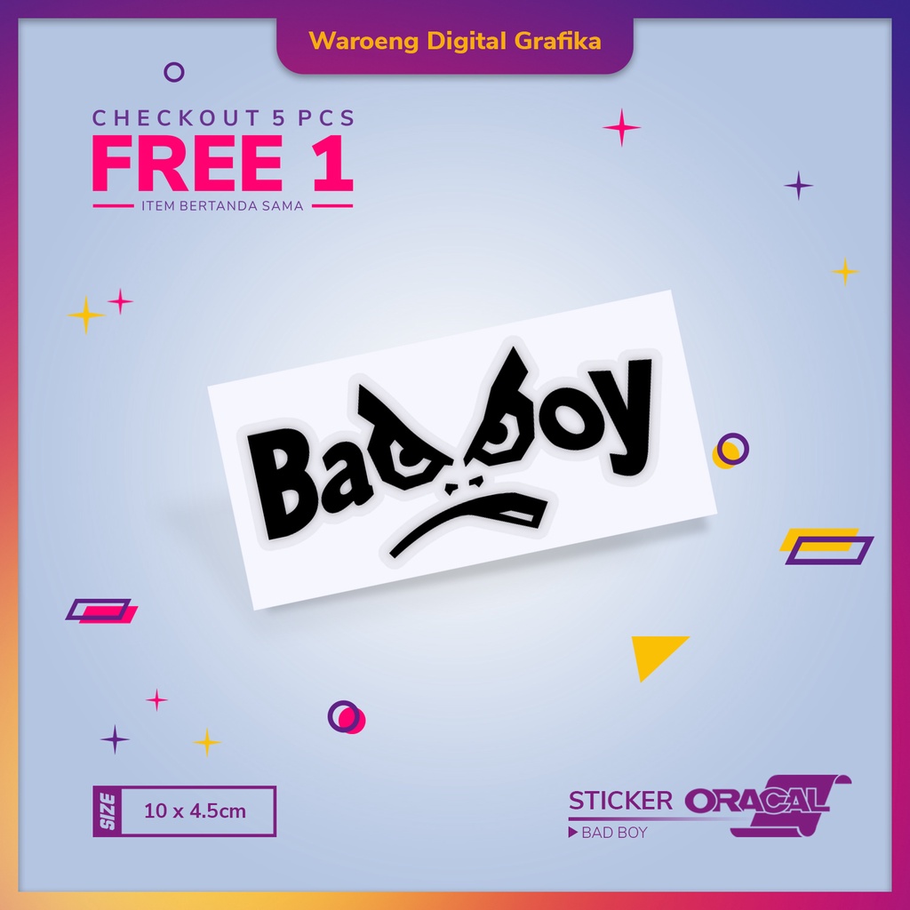 Jual Cutting Sticker Bad Boy Sticker Badboy Cutting Sticker Oracal