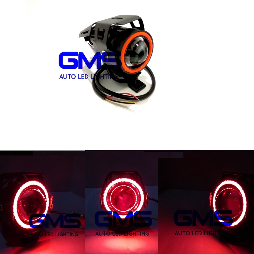 Jual Lampu tembak Led Cree U7 mini Angel Merah cahaya utama putih 3 ...