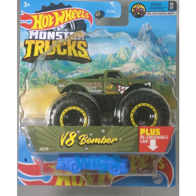 Jual Hot Wheels V8 Bomber Hijau Monster Trucks Lot L 2021 Hotwheels ...