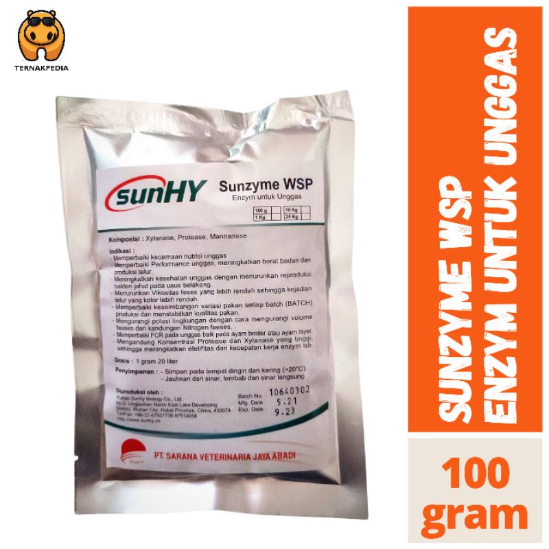 Jual Sunzyme WSP 100 gr - Enzim untuk unggas - Enzim Untuk Hewan ...