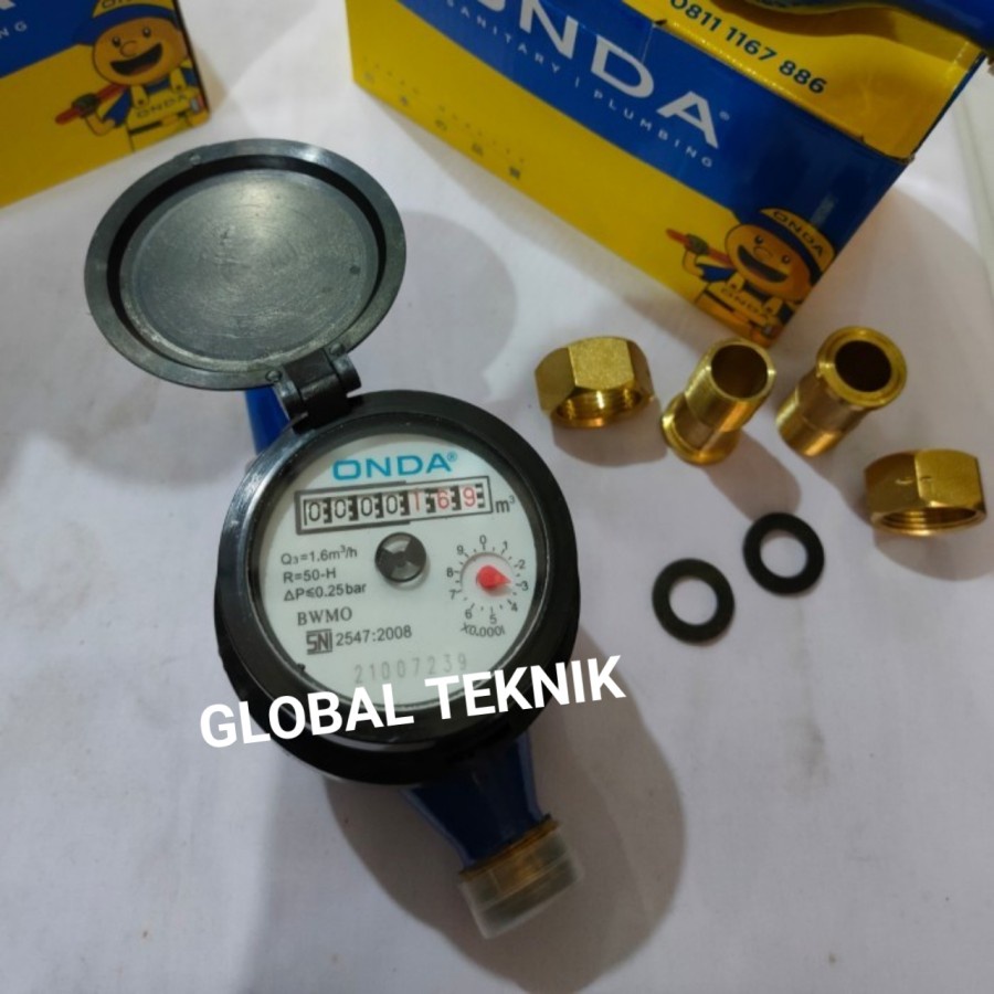 Jual METERAN AIR ONDA KUNINGAN 1/2 INCH Meteran air SNI PDAM brass 1/2 ...