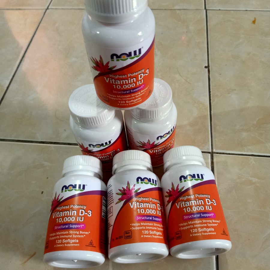 Jual TERLARIS NOW Highest Potency Vitamin D3 10000 IU 120 Softgels Vitamin Tulang Vitamin