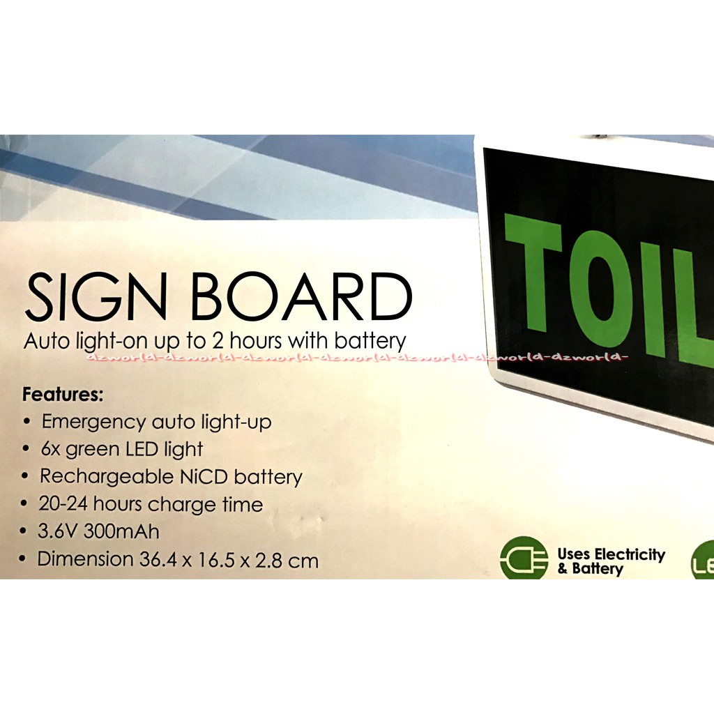 Jual Krisbow Sign Board Green Led Toilet Papan Penunjuk Arah Toilet 2 ...