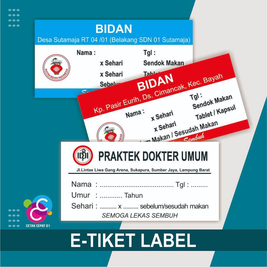 Jual Custom Etiket Label Obat Label Obat Sirup Tablet Label Obat Dokter Bidan Shopee Indonesia