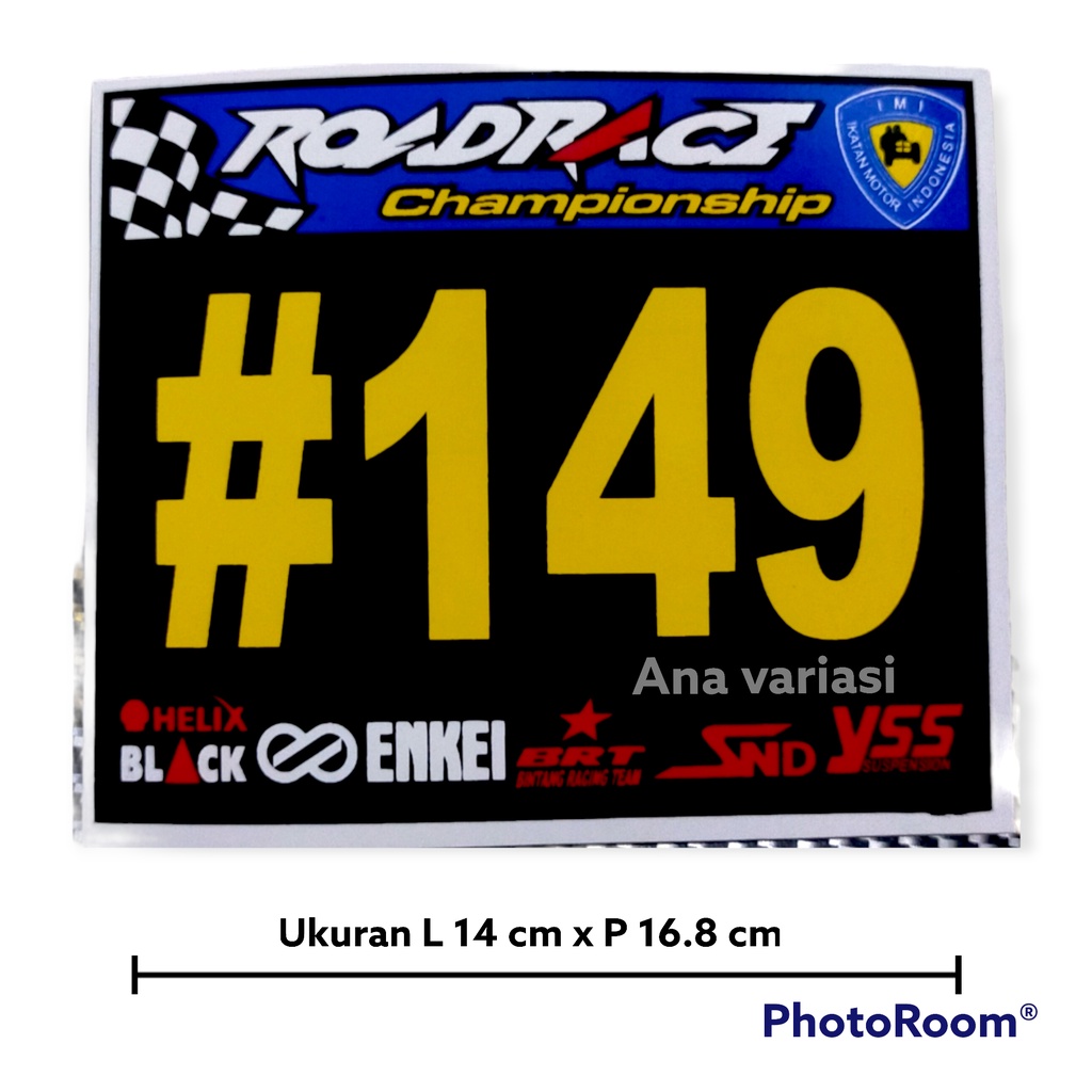 Jual stiker roadrace besar stiker motor road race stiker angka stiker ...