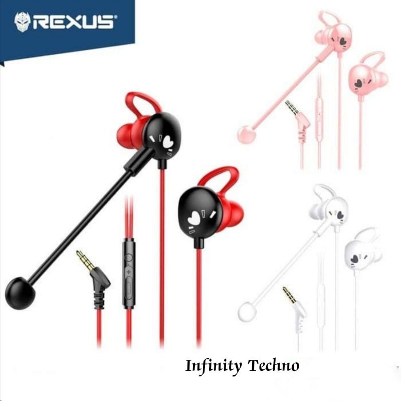 Earphone Gaming Rexus ME 4 With Dual Microphone Free Splitter