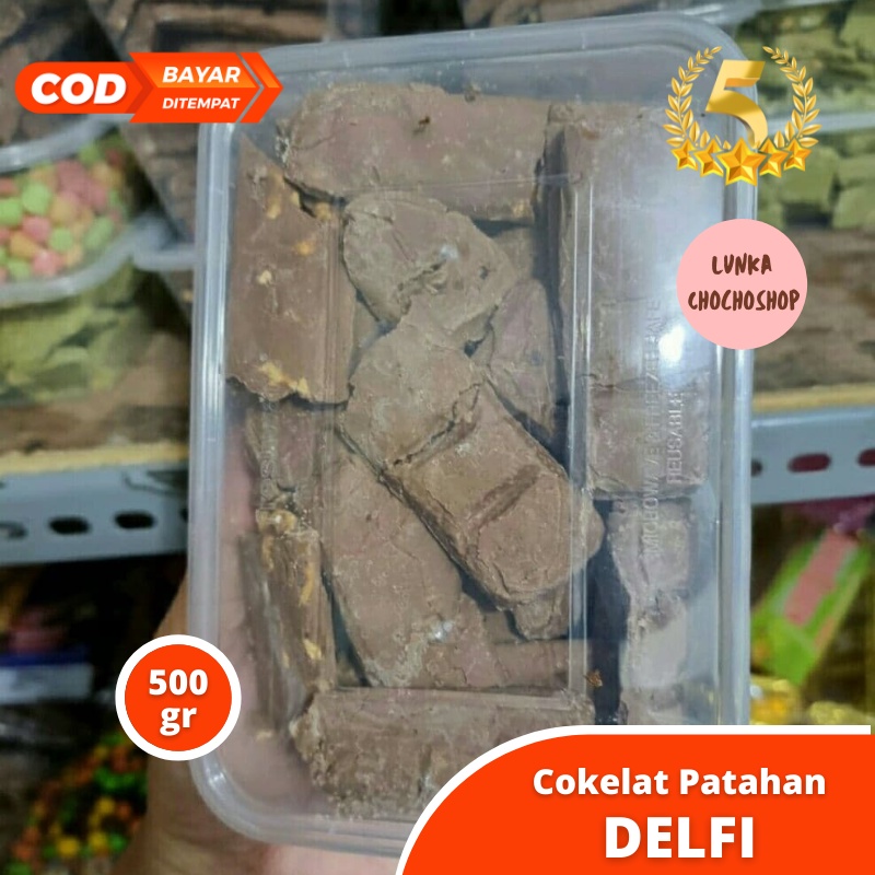 Jual Patahan Delfi Cokelat Kemasan Toples 500gr Free Bubble Wrap