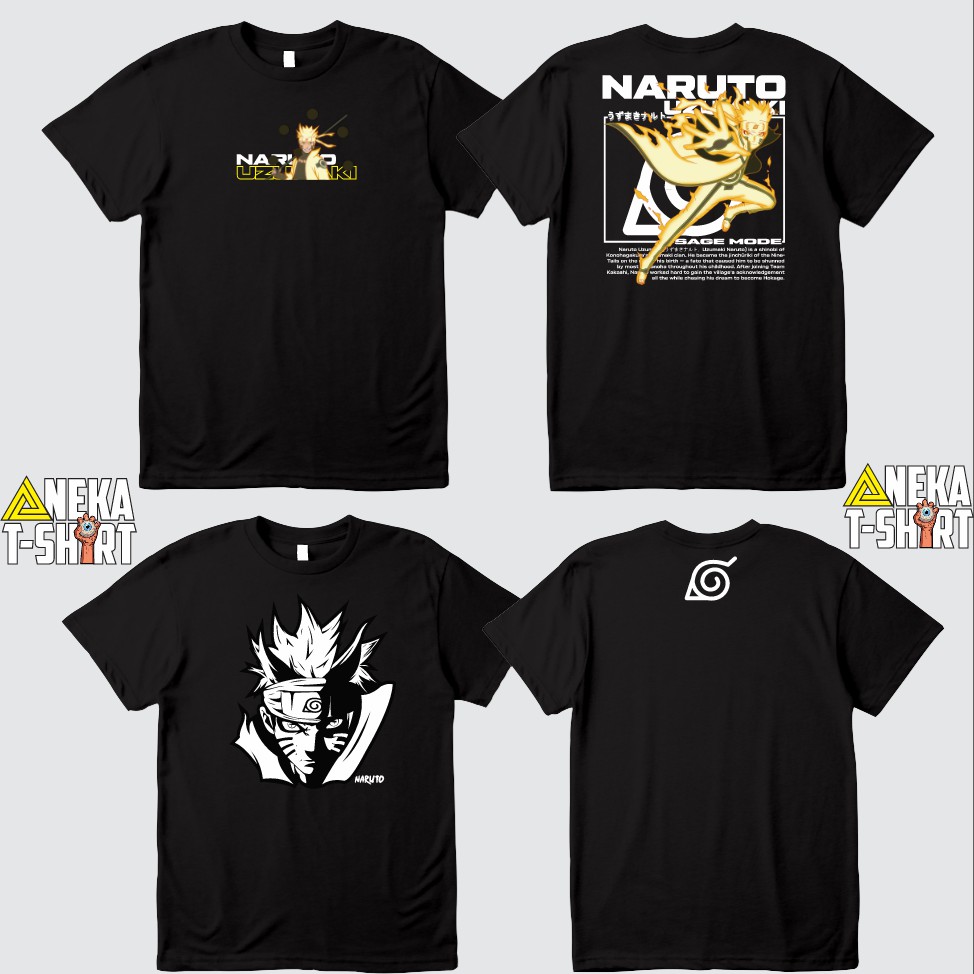 Jual Kaos Baju Anime Naruto Uzumaki Full Power Mode Cakra Kyubi Kaos