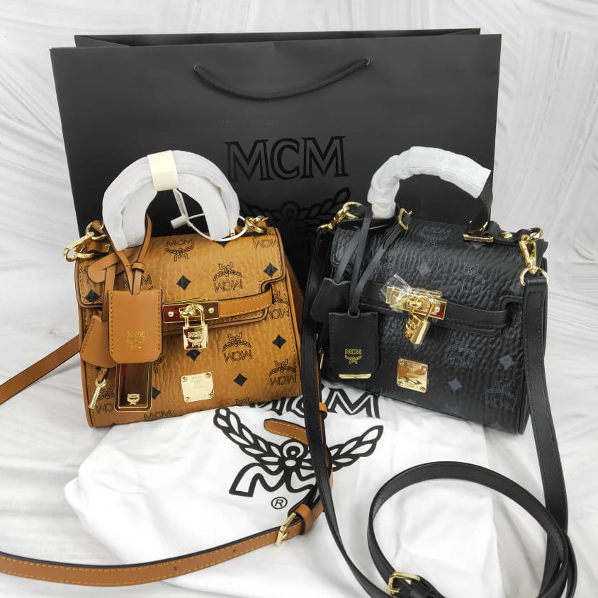 Mcm heritage satchel discount mini