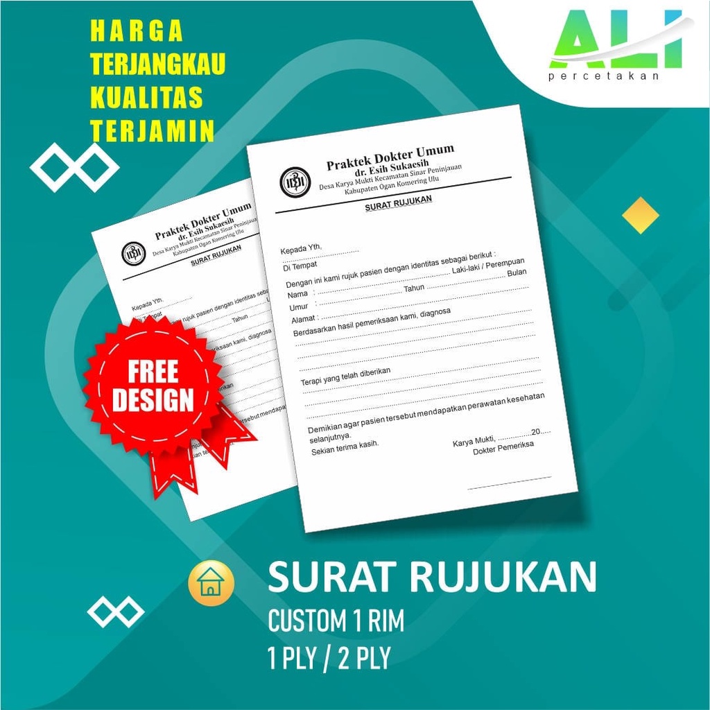 Jual CETAK NOTA BUKU RUJUKAN/CUSTOM NOTA RUJUKAN BIDAN TENAGA MEDIS ...