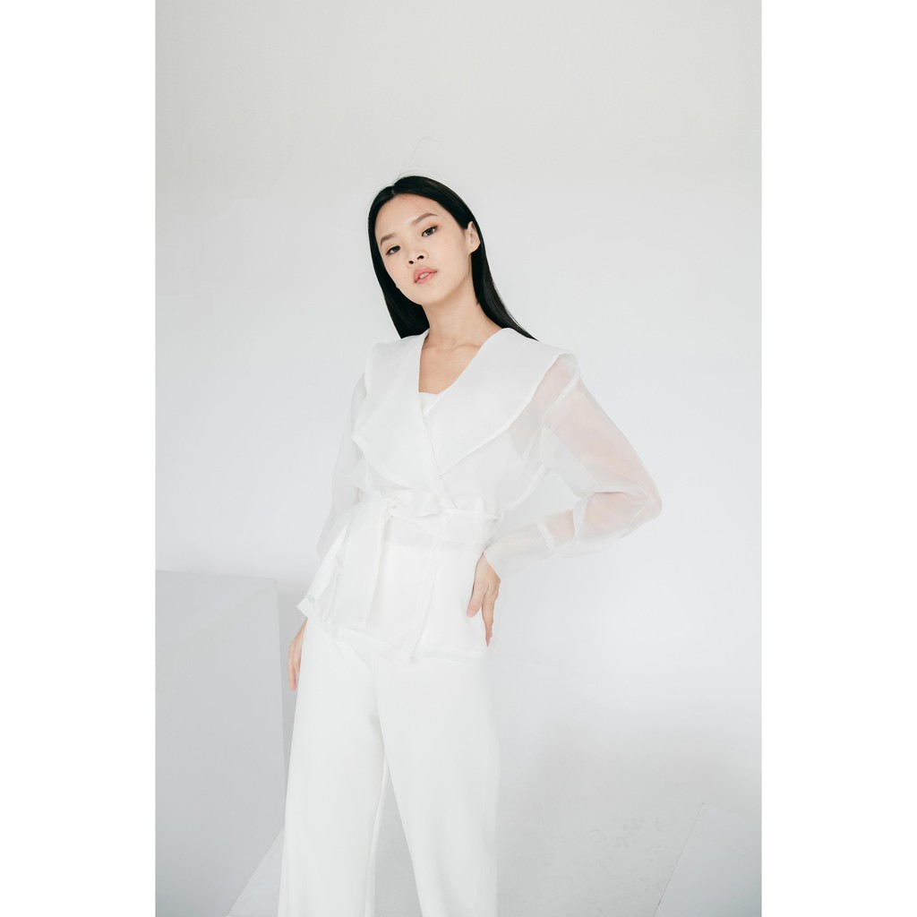 Jual Aura Label - Kalila Organza White - BESTSELLER MOST WANTED blouse ...