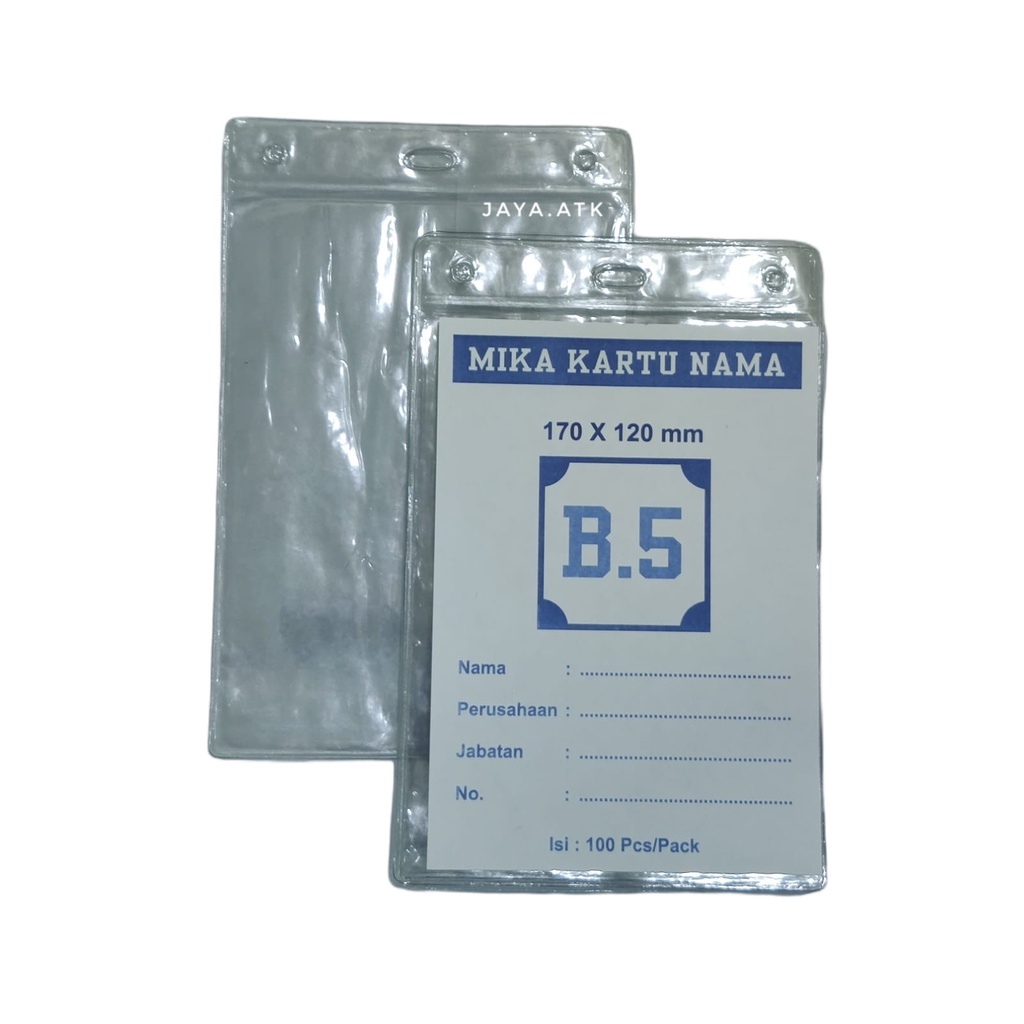 Jual NAME TAG ID CARD PLASTIK B5 17 X 12 CM MIKA KARTU NAMA PANITIA ...