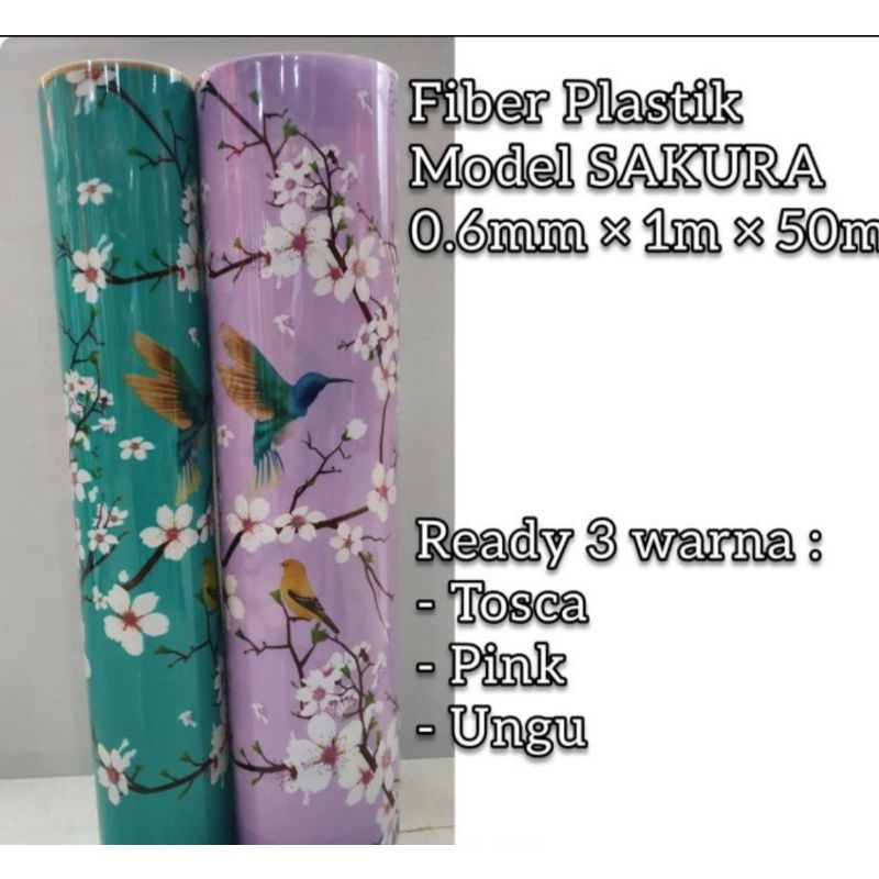 Jual Fiber Plastik Sheet Laminasi Motif Sakura Penutup Pagar Harga