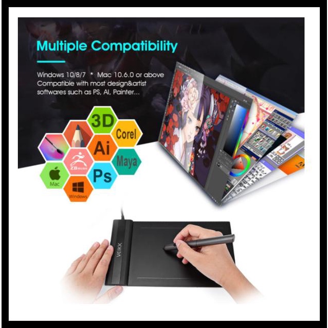 Jual Veikk S640 Digital Graphic Drawing Pen Tablet Osu Alt H420 G430 G640 Shopee Indonesia