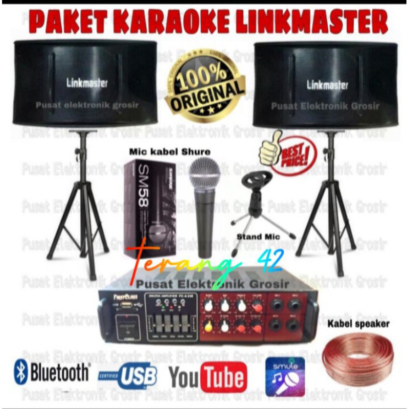 Jual Paket Sound System Karaoke Speaker Linkmaster Amplifier Karaoke ...