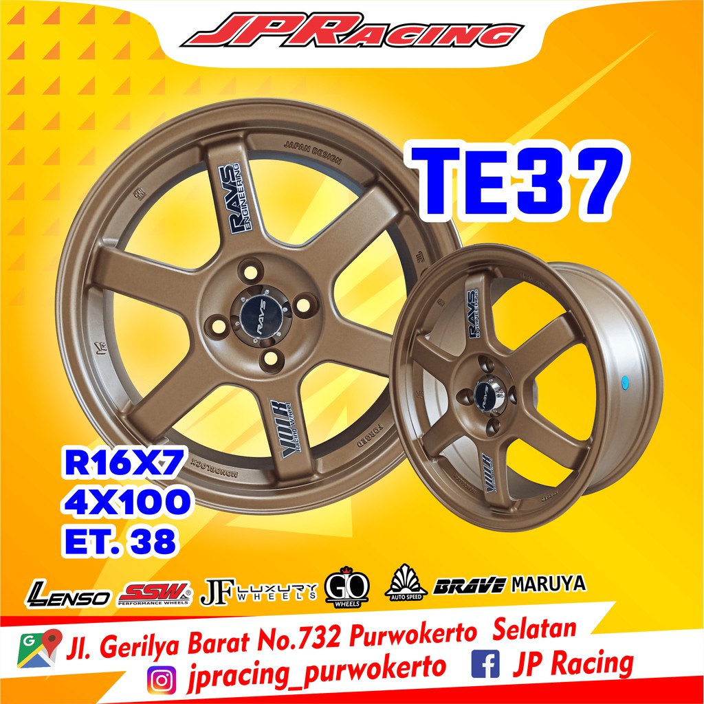 Jual VELG TE37 R16 MOBIL BRIO JAZZ FREED CIVIC AGYA AYLA SOLUN COROLLA ...