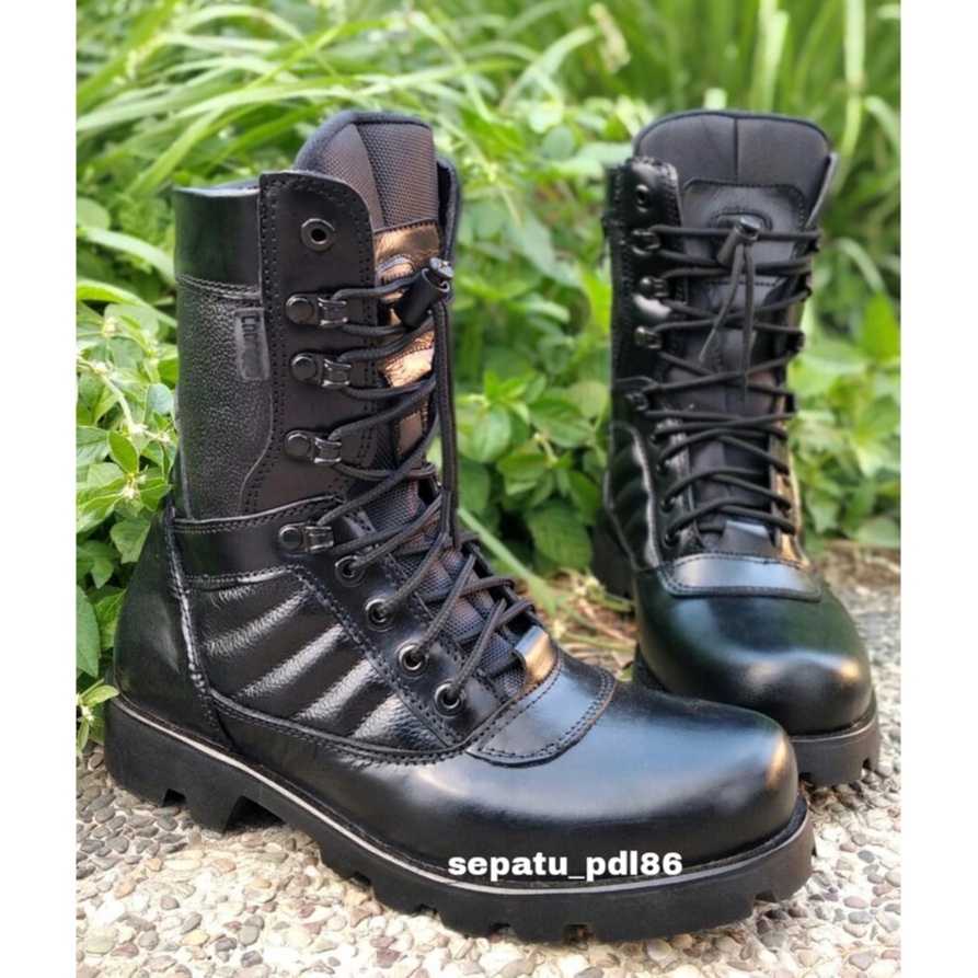 Jual Sepatu Pdl Militer 100% Kulit Sapi Asli Sepatu Pdl Tni Polri ...