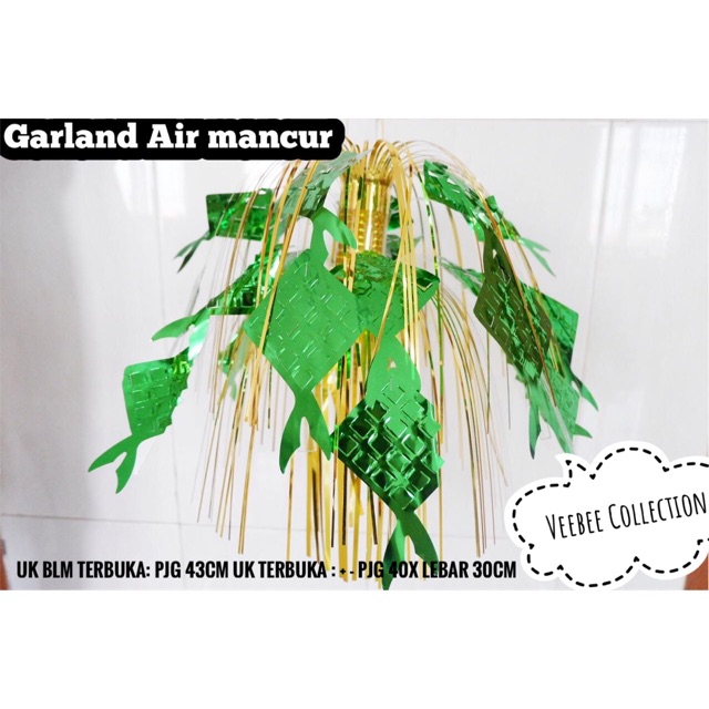 Garland Air mancur idul fitri/ hiasan lebaran ketupat/ lampion ketupat