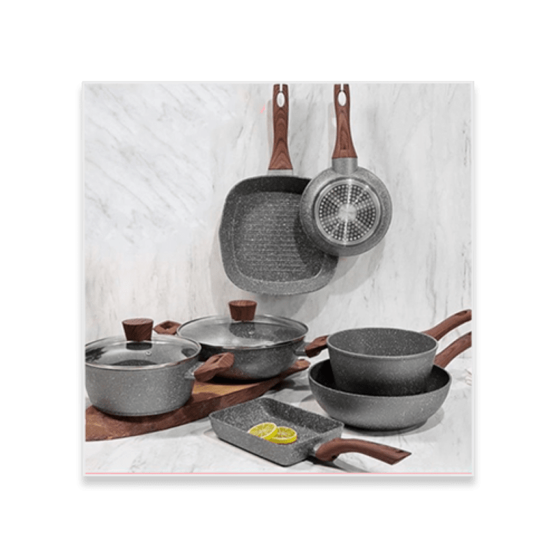 Jual Cypruz Cookware Set Paket Super Lengkap Mini 7 Pcs Marble Pan Panci Granite Anti Lengket 4754