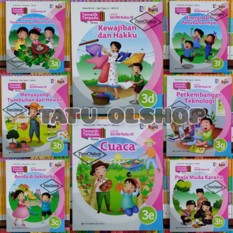 Jual Buku Tematik Terpadu SD Kelas 3 Jilid 3a 3b 3c 3d 3e 3f 3g 3h ...