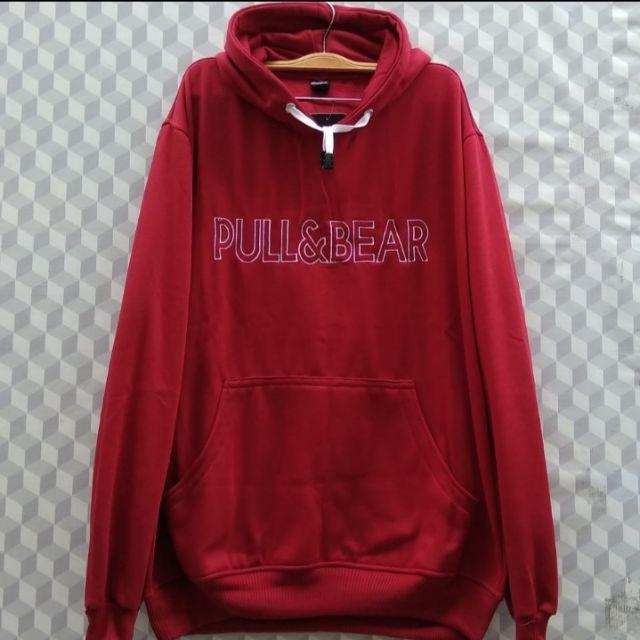 Hoodie pull and bear merah maroon best sale