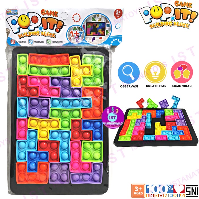 Jual Mainan Game Building Block Pop It tetris 26 pcs MU 10 Shopee