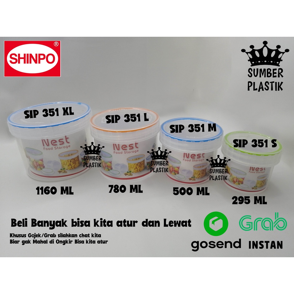 Jual Toples Serbaguna SHINPO SIP 351-M 500ml nest food strage(1pcs ...