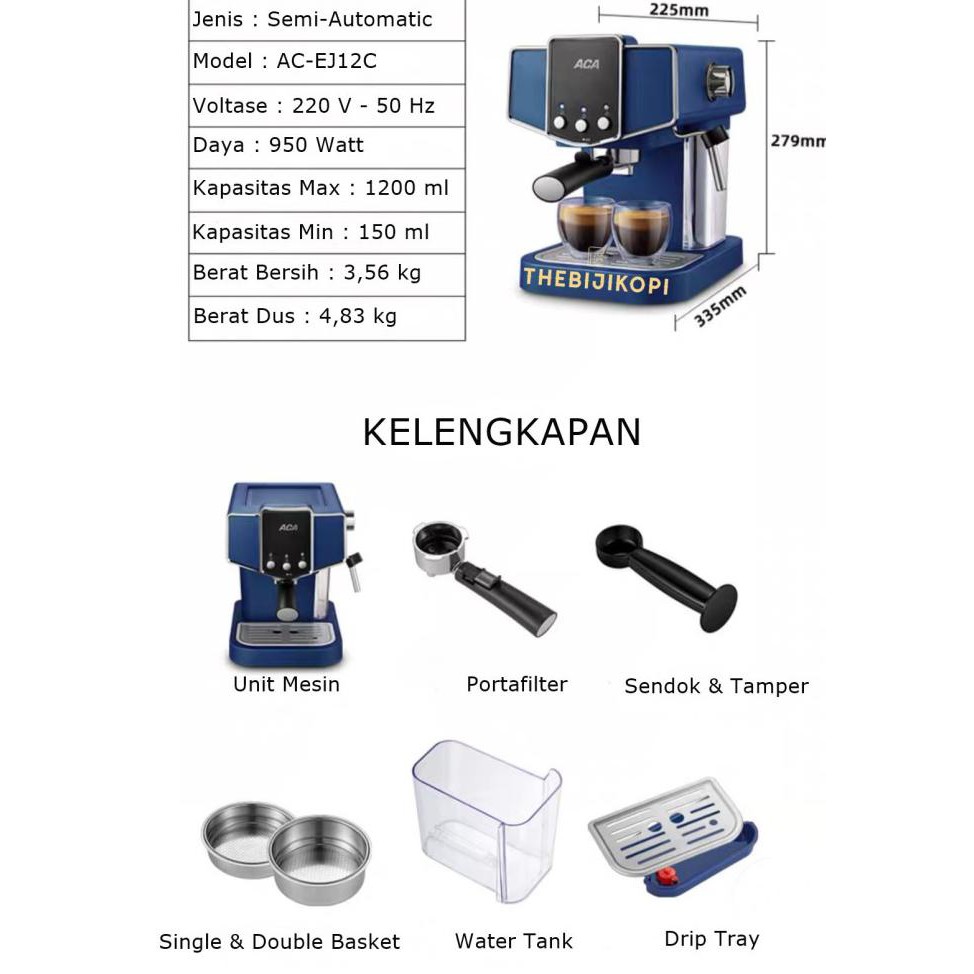 Jual Mesin Kopi Aca Ej12C Espresso Coffee Maker Retro Model Mesin ...