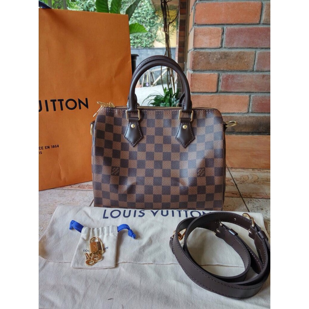 Tas Branded Louis Vuitton Speedy 25 Second Original Asli Lv