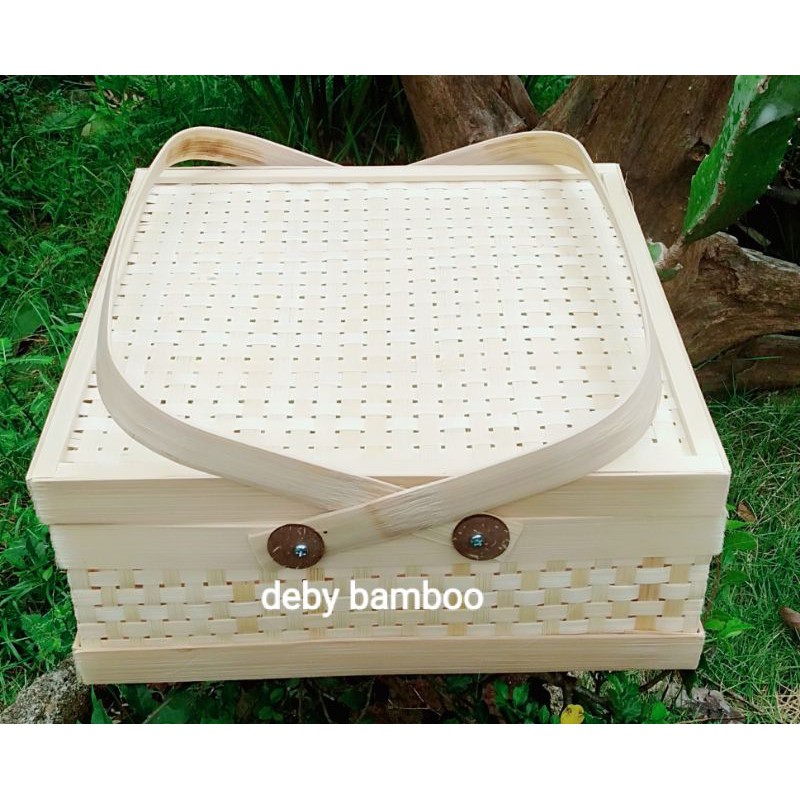 Jual RANTANG BAMBU/ keranjang hampers bambu 25x25cm | Shopee Indonesia