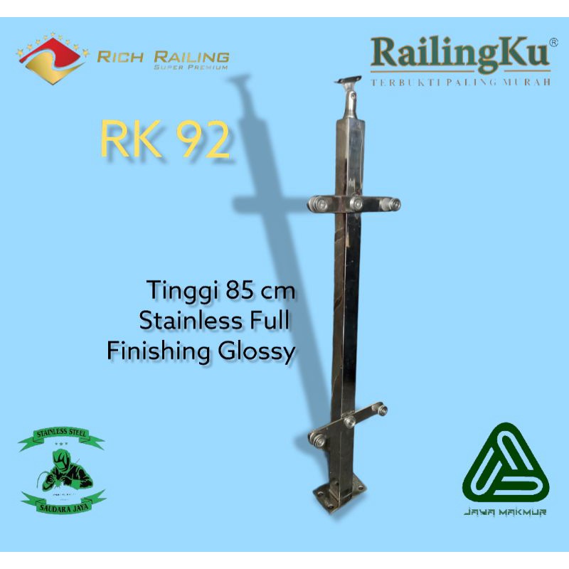 Jual Tiang Railing Tangga Kaca Tiang Railing Tangga Stainless Tiang Railingku Rk Railing