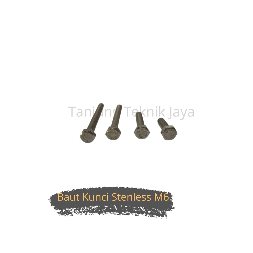 Jual Baut Stainless M6/BAUT HEXAGON STAINLESS DRAT HALUS SUS 304 MURAH ...