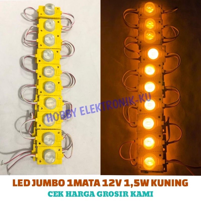 Jual LAMPU LED JUMBO 1MATA 12V 1,5W KUNING (PEMBELIAN MINIMAL 10PCS ...