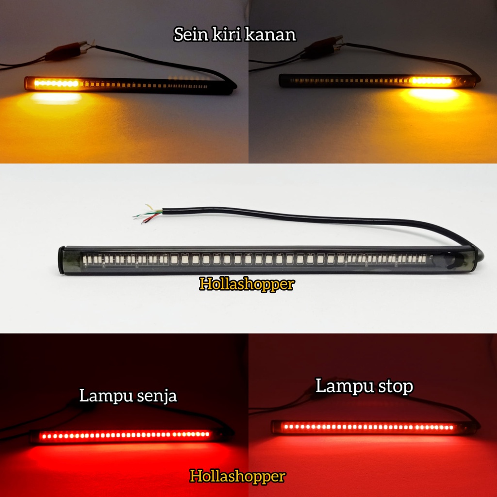 Jual Lampu LED REM LED strip 3 in 1 sein senja stop rem 20cm fleksibel ...