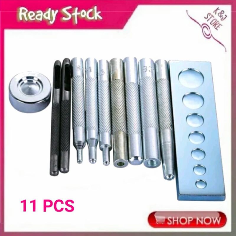 Jual Set 11pcs Alat Kerajinan Kulit Anvil Rivet Leather Tool Alat ...