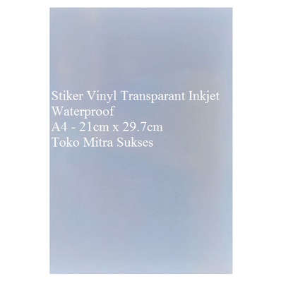 Jual Stiker Vinyl Transparant Inkjet Waterproof A4 HARGA PER LEMBAR ...