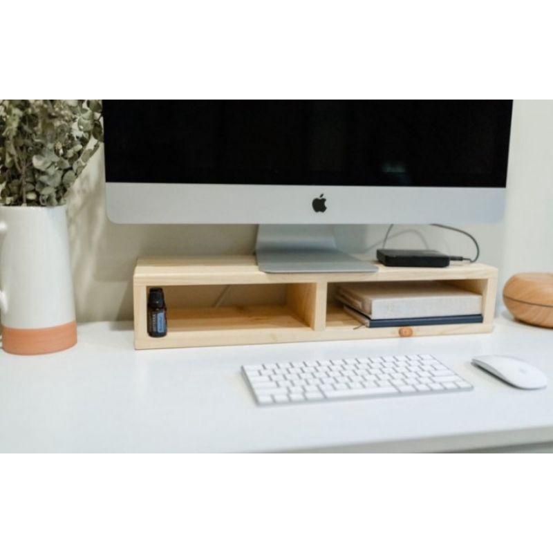 Jual Monitor stand, dudukan monitor, rak monitor kayu UNFINISHED halus ...